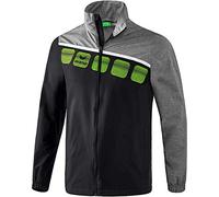 Erima 5-C Veste Tous Temps Slicker Mixte Enfant, Noir/Gris chiné/Blanc, FR : XS (Taille Fabricant : 140)