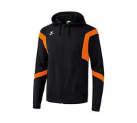 Erima Classic Team Veste d'entraînement à Capuche Enfant Noir/Orange FR : XXS (Taille Fabricant : 128 cm)