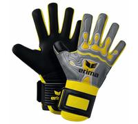 Erima Flex-Ray Hardground Gants de Gardien de But (7222404) Adulte Unisexe, Gris/Jaune, 8