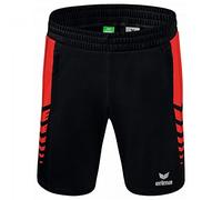 Erima Mixte Enfant Short Worker Six Wings, Noir/Rouge, 152 EU