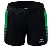 Erima Six Wings Kurze Shorts, Noir/Émeraude, 36 Femme