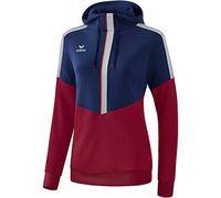 Erima Squad Sweat Shirt à Capuche Femme, New Navy/Bordeaux/Silver Grey, FR : M (Taille Fabricant : 38)