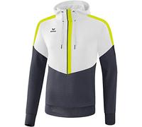 Erima Squad Sweat Shirt à Capuche Homme, Blanc/Slate Grey/Bio Lime, FR : M (Taille Fabricant : M)