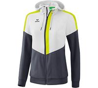 Erima Squad Tracktop Veste avec Capuche Femme Blanc/Slate Grey/Bio Lime FR: M (Taille Fabricant: 38)