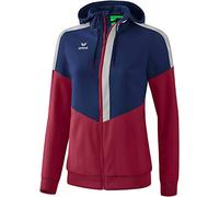 Erima Squad Tracktop Veste avec Capuche Femme New Navy/Bordeaux/Silver Grey FR: XS (Taille Fabricant: 34)