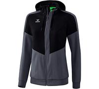 Erima Squad Tracktop Veste avec Capuche Femme, Noir/Slate Grey, FR : XS (Taille Fabricant : 34)