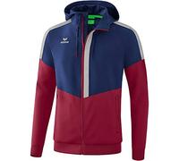 Erima Squad Tracktop Veste avec Capuche Homme, New Navy/Bordeaux/Silver Grey, FR : M (Taille Fabricant : M)