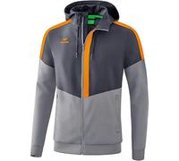 Erima Squad Veste à Capuche Tracktop Homme, Slate Grey/Monument Grey/New Orange, FR : XXXL (Taille Fabricant : XXXL)