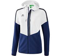 Erima Squad Veste d'entraînement à capuche Femme Blanc/New Navy/Slate Grey FR: XS (Taille Fabricant: 34)