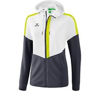 Erima Squad Veste d'entraînement à capuche Femme Blanc/Slate Grey/Bio Lime FR: M (Taille Fabricant: 38)