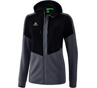 Erima Squad Veste d'entraînement à capuche Femme Noir/Slate Grey FR: XS (Taille Fabricant: 34)