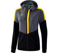 Erima Squad Veste d'entraînement à capuche Femme Slate Grey/Noir/Jaune FR: 2XL (Taille Fabricant: 44)