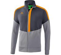 Erima Squad Veste d'entraînement Mixte Enfant, Slate Grey/Monument Grey/New Orange, FR : XS (Taille Fabricant : 164)