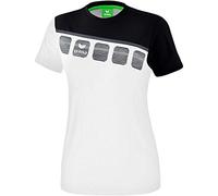 Erima T-Shirt 5-C Femme, Blanc Noir , FR : XL (Taille Fabricant : 42)