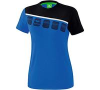 Erima T-Shirt 5-C Femme-Multocolre (new royal/Noir/Blanc)-FR : XS (Taille Fabricant : 34)