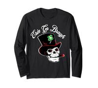 Erin Go Bragh Fête de la Saint-Patrick Saint Paddy's Skull Shamrock Manche Longue