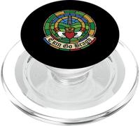 Erin Go Bragh Vitrail Claddagh Tour Ronde Irish Pride PopSockets PopGrip pour MagSafe