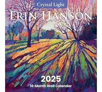 Erin Hanson Calendrier 2025 paysage lumineux en cristal | Grand calendrier mural avec peintures lumineuses en cristal impressionnisme | Calendrier mensuel pour bureau 30,5 x 61 cm papier épais | Art