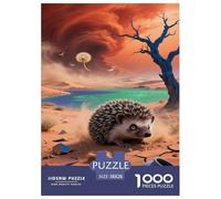 Érinaceau pygmée Africain Puzzle 1000 Pieces Cadeau Unique Jeu Éducatif Défi Jouet À De Qualité Supérieure Peinture Art pour Adultes Et Enfants À Partir De 12 Ans 38x26cm/1000pcs