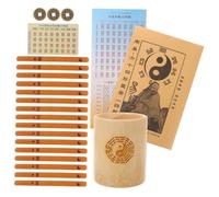ERINGOGO 1 Ensemble Kit de Divination Chinoise avec Bâtons de Fortune et Manuel Outils Traditionnels pour de Divination et Jeux Groupe