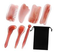 ERINGOGO 1 Ensemble Outil De Massage Soin Du Visage Grattage Acupression Le Bob Outil Outils Adultes Massage Masseur Le Muscle Peigne Peigne Outils De Spa Masseur De Visage Rose Résine