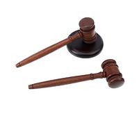 ERINGOGO 1 Ensemble Set de Marteaux Bois pour Enchères avec Base Marteau de Juge Pratique Bois pour Simulations de Tribunal et Enchères