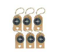 ERINGOGO 10 Ensembles Étiquettes Boussole de Voyage avec Cordelettes Kraft Décorations Souvenirs de Mariage et Fête à Thème Exploration pour Anniversaire et Anniversaire de Mariage