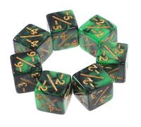 ERINGOGO 10 Pièces Dés Mathématiques Acrylique avec de Calcul Accessoires Pédagogiques pour Garçon Fille Jeux de Dés pour Famille et Couples Vert et Noir