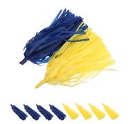 ERINGOGO 10 Pièces Guirlande à Pompons Papier Décor Mural Suspendu à Franges Bannière DIY pour Fête Anniversaire et Mariage Jaune et Bleu Léger et Facile à Installer