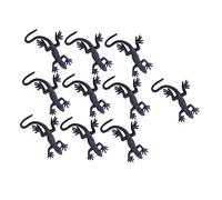 ERINGOGO 10 Pièces Lot de Jouets Lézard Plastique Noir Farces Halloween Décorations Réalistes pour Fêtes et Plaisanteries