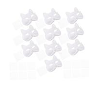 ERINGOGO 10 pièces Masques Renard Blanc DIY Papier Pulp Léger Lot de Masques Mi-visage à Décorer avec Oculaires pour Halloween Cosplay et Soirées Masquées