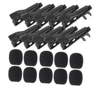 ERINGOGO 10 pièces Microphone Lapel Tie Clips Fer avec Couvre Micros Mousse Noire Mini Clips pour Enregistrement Conférences et Karaoke