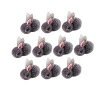 ERINGOGO 10 Pièces Mini Peluche Gris pour Accessoires DIY Coiffe Décorations Pâques Jouets Doux pour Garçon Fille