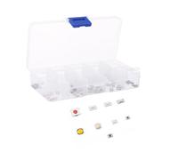ERINGOGO 100 pièces Micro Tactile Bouton Poussoir Momentané Interrupteur Micro Bouton Pattes pour Expériences Électroniques Boîte de Rangement Compacte et Sensibilité Fiable