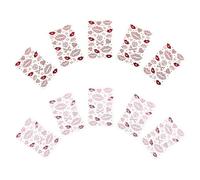 ERINGOGO 10feuilles Autocollants pour Visage Saint-valentin Découpe Cœur et Strass Rouges Autocollants Maquillage Fêtes