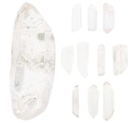 ERINGOGO 10pcs Baguettes de Cristal Naturel Clair, Légères et Portables, pour Contemplation et Décor de Table, Pierre de Cristal Naturelle Décorative