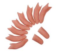 ERINGOGO 10pcs Doigts Factices en Vinyle Beige Effets Spéciaux Réalistes, Accessoires de Farce pour Maquillage Cinéma et Tours de Magie