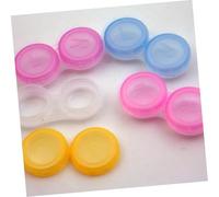 ERINGOGO 10pièces Boîte Lentilles Contact Double Compartiment Étanche Légère Lot pour Voyage Maison Stockage Simple Et Bleu Transparent