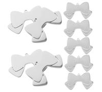 ERINGOGO 10pièces Médailles Vierges pour Chien Forme De Nœud Acier Inoxydable pour Graver Nom De Animal Ou Tout Autre Message