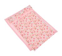 ERINGOGO 12 4 Pièces Rose Comprenant Drap-Housse, Courtepointes et Oreillers Miniatures pour Décor Chambre Poupée