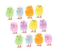 ERINGOGO 12 Mini Poussins en Peluche de Pâques Doux, Décorations Festives pour Gâteau et Loisirs Créatifs, Lot de 2 Ensembles 12 Pièces, Ornement Poussin pour Fête Pascale