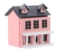 ERINGOGO 12, Mini Villa Paysagère Rose Meubles Décoratifs, Modèle de Villa Bois pour Ornement et Création DIY, Accessoire Maison Miniature Réaliste