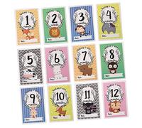 ERINGOGO 12 pièces Cartes Étapes Garçon Fille Animaux Cartes pour Photos et Puériculture Cadeau Naissance Garçon Fille