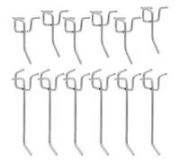 ERINGOGO 12 pièces Crochets Acier Inoxydable pour Panneaux Perforés Supports Tripodes Stables Installation Sans Outils Accessoires Métalliques pour Garage et Présentoir Bijoux