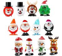 ERINGOGO 12 Pièces Jouets à Remonter de Noël Père Noël Miniatures pour Garçon Fille Jeux Créatifs Amusants pour Fêtes et Anniversaire Garçons Filles