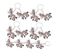 ERINGOGO 12 Pièces porte-clés âne duveteux porte-clés pendentif porte-clés mignon d'anniversaire pour animaux enfants charme petit porte-clés animal Pendentif de trousseau PVC