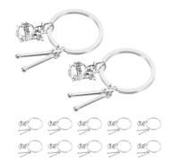 ERINGOGO 12 Pièces Porte-clés Résistant Décoloration en Métal Argenté, Accessoire Multifonction comme Charme de Paquet ou Présent pour Amateurs de Batterie