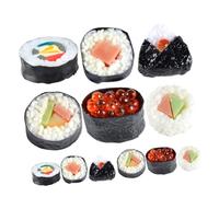 ERINGOGO 12 Pièces Sushi Fake Food Props Set Realistic Artificial Sushi Models for Photography Display and Educational Use Including Various Japanese Rolls