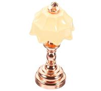 ERINGOGO 12 Rose Doré Abat-Jour Beige pour Maison de Poupée, Accessoires Miniatures Réalistes, Lampe de Bureau Décorative pour Jouets et Scènes DIY