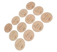 ERINGOGO 12pièces Cartes Bois Pour Événements De Disques Double Face Pour Capturer Les Moments Précieux Des Nouveaux-nés Pour Anniversaires Showers Et Souvenirs Spéciaux